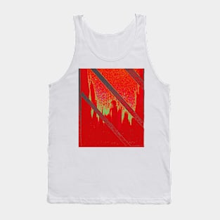 Cityscape through Window with Scarlet Sky Tank Top